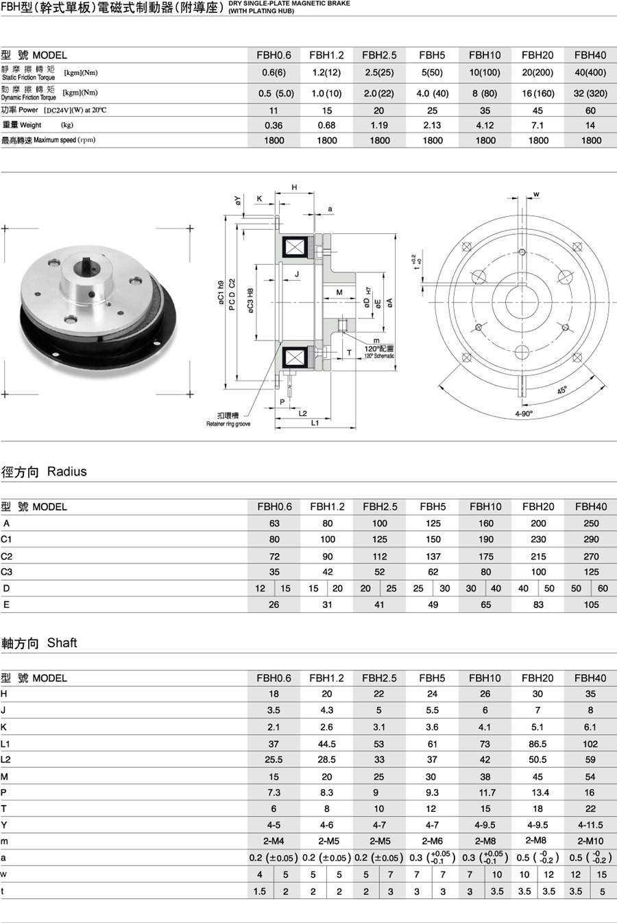 FBH型(干式單板)電磁制動器(附導座)(圖1)
